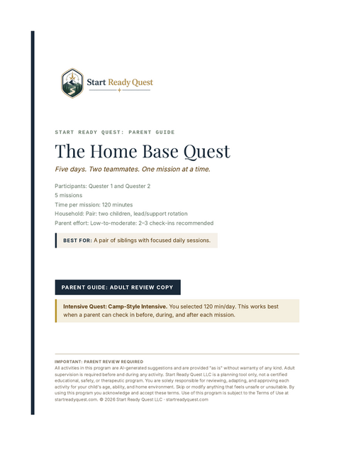 Parent Guide cover sample page